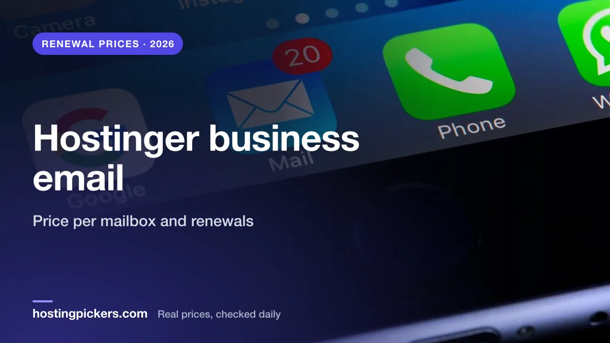 Hostinger business email (2026): price per mailbox and renewals